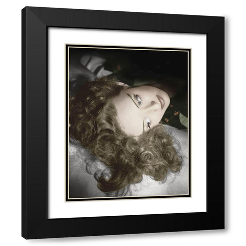 Bette Davis Black Modern Wood Framed Art Print with Double Matting by Hollywood Photo Archive