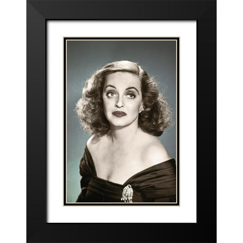 Bette Davis Black Modern Wood Framed Art Print with Double Matting by Hollywood Photo Archive