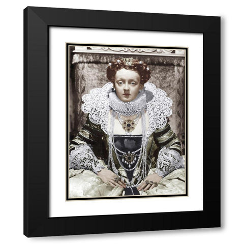 Bette Davis Black Modern Wood Framed Art Print with Double Matting by Hollywood Photo Archive