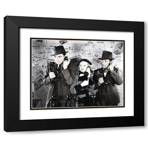 Bette Davis Black Modern Wood Framed Art Print with Double Matting by Hollywood Photo Archive