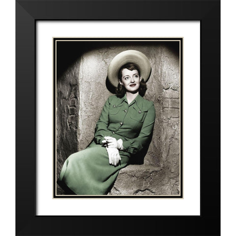 Bette Davis Black Modern Wood Framed Art Print with Double Matting by Hollywood Photo Archive