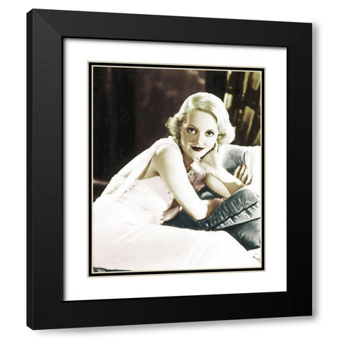 Bette Davis Black Modern Wood Framed Art Print with Double Matting by Hollywood Photo Archive