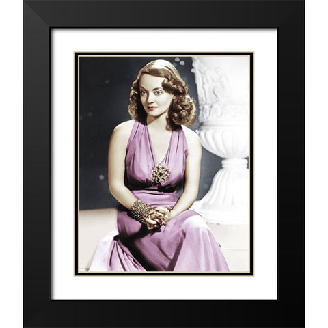 Bette Davis Black Modern Wood Framed Art Print with Double Matting by Hollywood Photo Archive