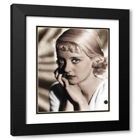 Bette Davis Black Modern Wood Framed Art Print with Double Matting by Hollywood Photo Archive
