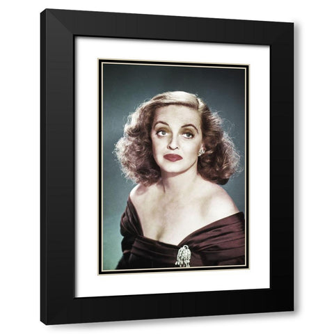Bette Davis Black Modern Wood Framed Art Print with Double Matting by Hollywood Photo Archive