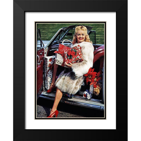 Betty Grable Black Modern Wood Framed Art Print with Double Matting by Hollywood Photo Archive