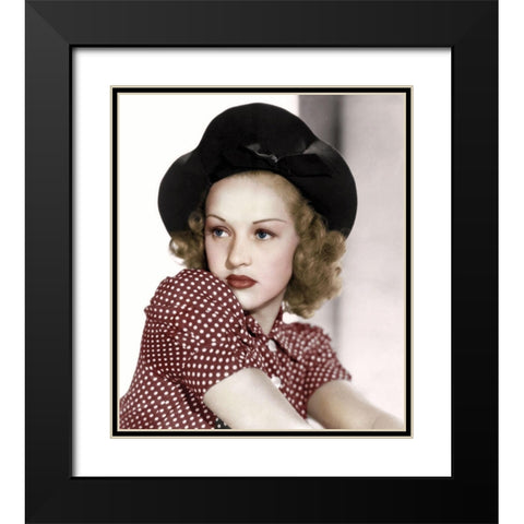 Betty Grable Black Modern Wood Framed Art Print with Double Matting by Hollywood Photo Archive
