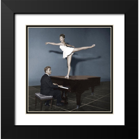 Brigitte Bardot Black Modern Wood Framed Art Print with Double Matting by Hollywood Photo Archive