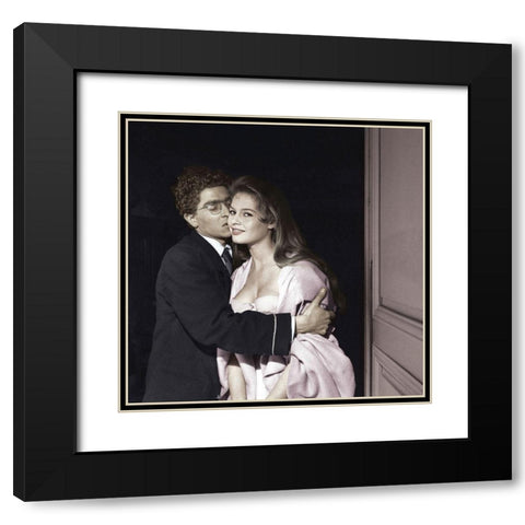 Brigitte Bardot Black Modern Wood Framed Art Print with Double Matting by Hollywood Photo Archive