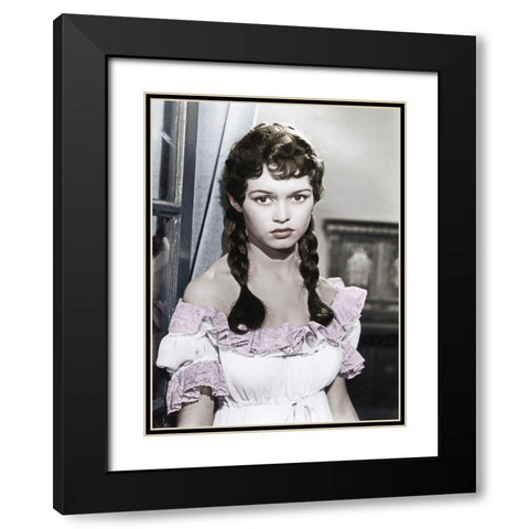 Brigitte Bardot Black Modern Wood Framed Art Print with Double Matting by Hollywood Photo Archive