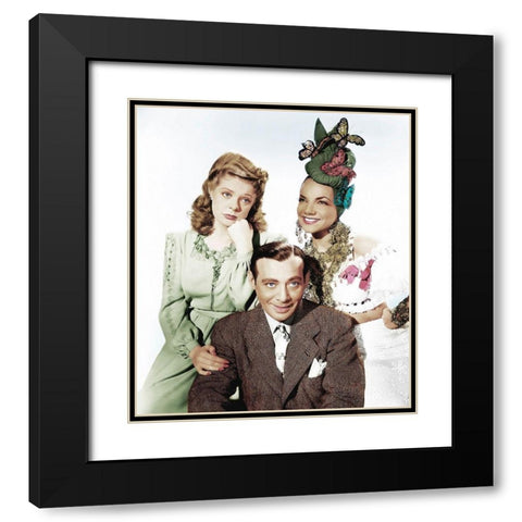 Carmen Miranda Black Modern Wood Framed Art Print with Double Matting by Hollywood Photo Archive