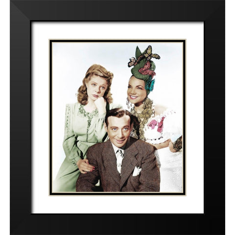 Carmen Miranda Black Modern Wood Framed Art Print with Double Matting by Hollywood Photo Archive