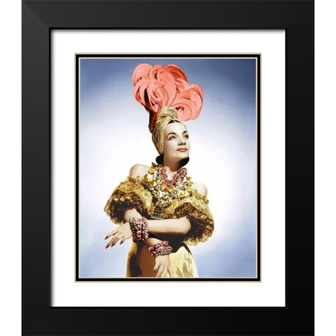 Carmen Miranda Black Modern Wood Framed Art Print with Double Matting by Hollywood Photo Archive