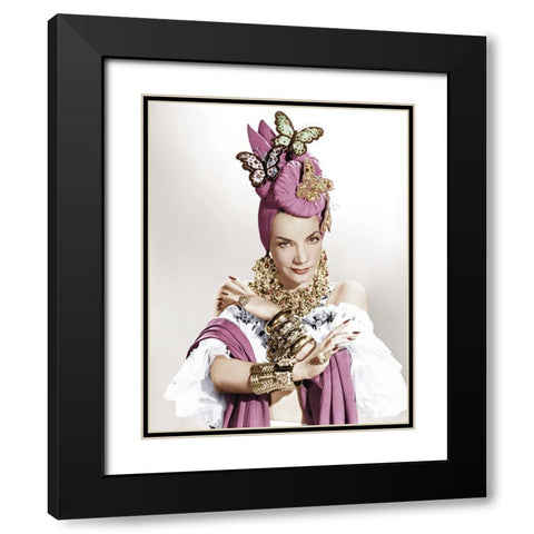 Carmen Miranda Black Modern Wood Framed Art Print with Double Matting by Hollywood Photo Archive