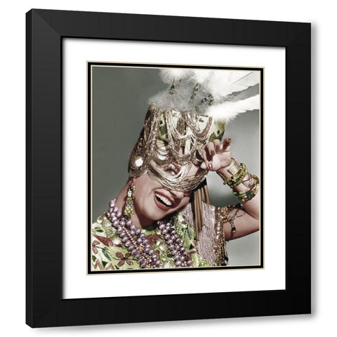 Carmen Miranda Black Modern Wood Framed Art Print with Double Matting by Hollywood Photo Archive
