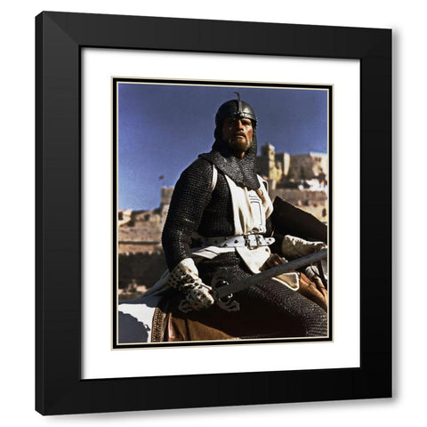 Charlton Heston Black Modern Wood Framed Art Print with Double Matting by Hollywood Photo Archive