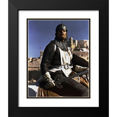 Charlton Heston Black Modern Wood Framed Art Print with Double Matting by Hollywood Photo Archive