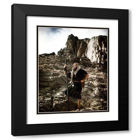Charlton Heston Black Modern Wood Framed Art Print with Double Matting by Hollywood Photo Archive