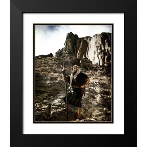 Charlton Heston Black Modern Wood Framed Art Print with Double Matting by Hollywood Photo Archive