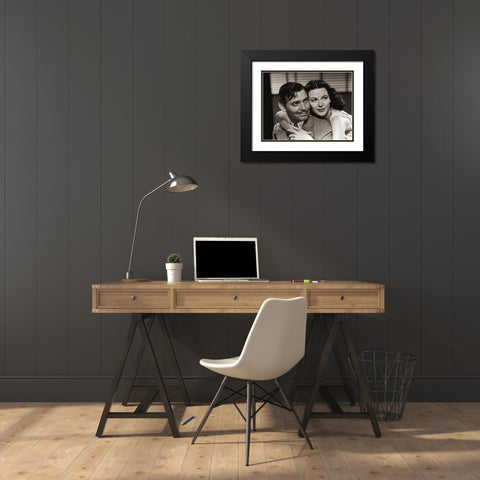 Clark Gable Black Modern Wood Framed Art Print with Double Matting by Hollywood Photo Archive