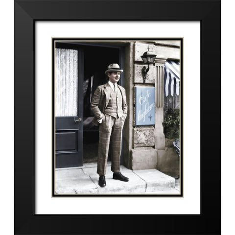 Clark Gable Black Modern Wood Framed Art Print with Double Matting by Hollywood Photo Archive