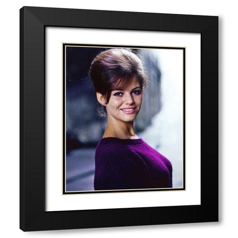 Claudia Cardinale Black Modern Wood Framed Art Print with Double Matting by Hollywood Photo Archive