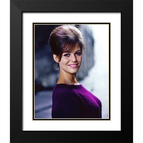 Claudia Cardinale Black Modern Wood Framed Art Print with Double Matting by Hollywood Photo Archive