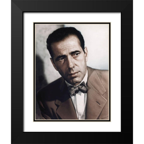 Humphrey Bogart Black Modern Wood Framed Art Print with Double Matting by Hollywood Photo Archive
