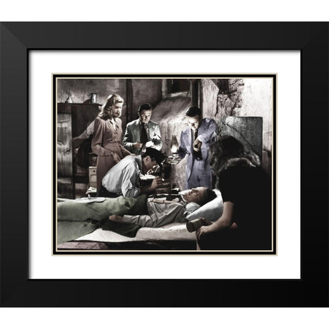 Humphrey Bogart with Lauren Bacall Black Modern Wood Framed Art Print with Double Matting by Hollywood Photo Archive