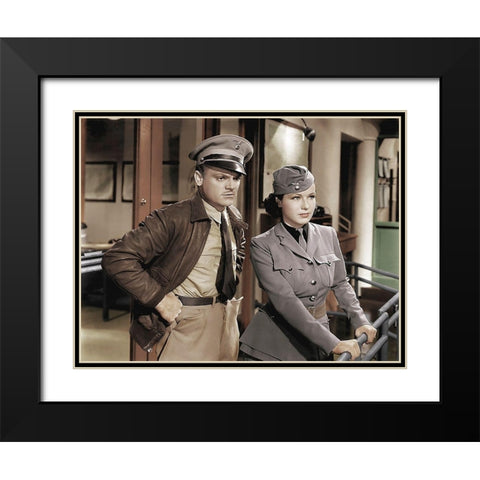 James Cagney - Ceiling Zero Black Modern Wood Framed Art Print with Double Matting by Hollywood Photo Archive