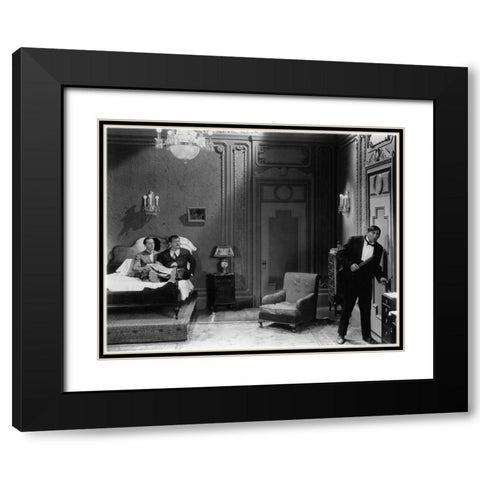 Laurel and Hardy - Do Detectives Think, 1927 Black Modern Wood Framed Art Print with Double Matting by Hollywood Photo Archive