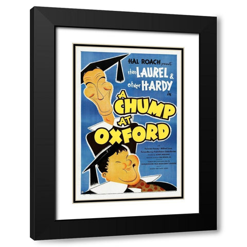 Laurel and Hardy - A Chump At Oxford Black Modern Wood Framed Art Print with Double Matting by Hollywood Photo Archive