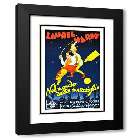 Laurel and Hardy - Italian - Babes in Toyland, 1934 Black Modern Wood Framed Art Print with Double Matting by Hollywood Photo Archive