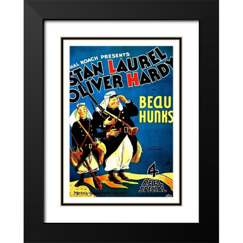 Laurel and Hardy - Beau Hunks, 1931 Black Modern Wood Framed Art Print with Double Matting by Hollywood Photo Archive
