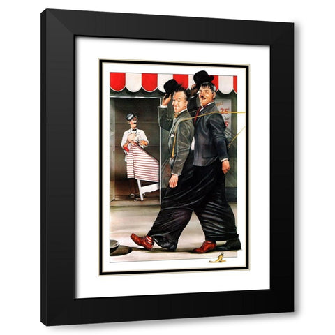 Laurel and Hardy - Ben Turpin Black Modern Wood Framed Art Print with Double Matting by Hollywood Photo Archive