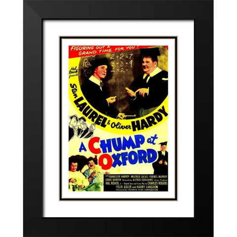Laurel and Hardy - Chump at Oxford, 1940 Black Modern Wood Framed Art Print with Double Matting by Hollywood Photo Archive