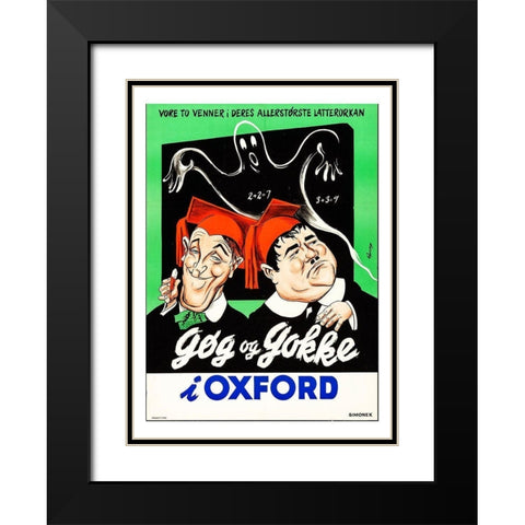 Laurel and Hardy - Norwegian - A Chump At Oxford Black Modern Wood Framed Art Print with Double Matting by Hollywood Photo Archive