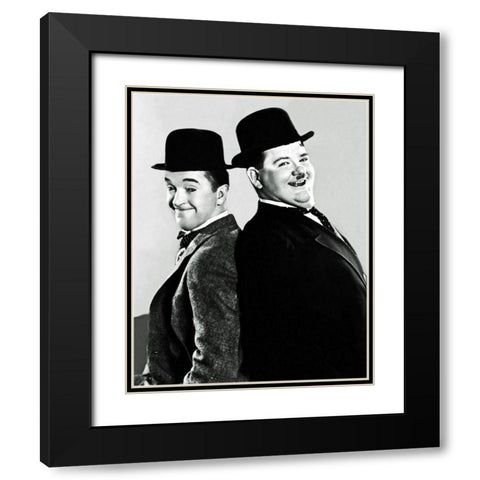 Laurel and Hardy - Portrait, 1933 Black Modern Wood Framed Art Print with Double Matting by Hollywood Photo Archive