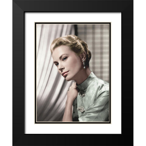 Grace Kelly Black Modern Wood Framed Art Print with Double Matting by Hollywood Photo Archive