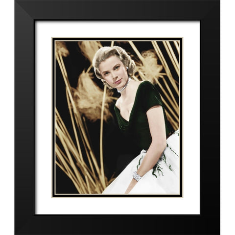 Grace Kelly Black Modern Wood Framed Art Print with Double Matting by Hollywood Photo Archive