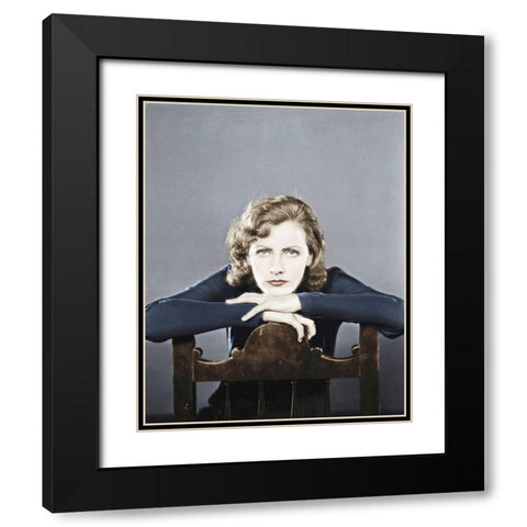 Greta Garbo Black Modern Wood Framed Art Print with Double Matting by Hollywood Photo Archive