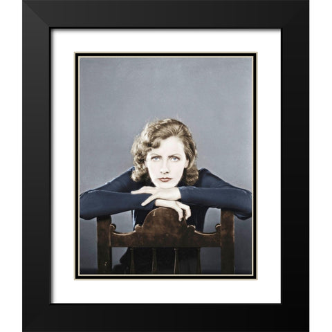 Greta Garbo Black Modern Wood Framed Art Print with Double Matting by Hollywood Photo Archive