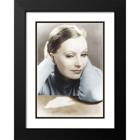 Greta Garbo Black Modern Wood Framed Art Print with Double Matting by Hollywood Photo Archive
