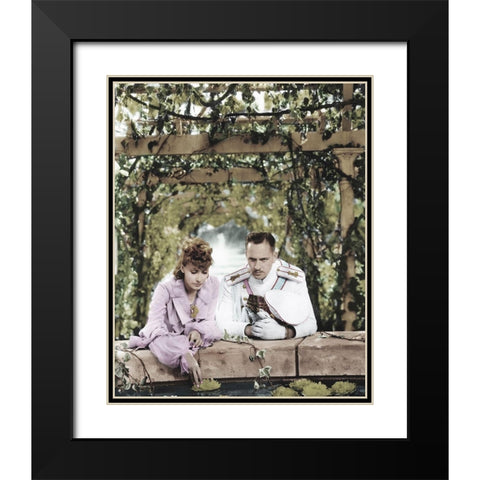 Greta Garbo Black Modern Wood Framed Art Print with Double Matting by Hollywood Photo Archive