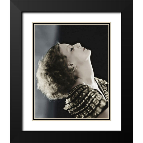 Greta Garbo Black Modern Wood Framed Art Print with Double Matting by Hollywood Photo Archive