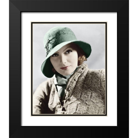 Greta Garbo Black Modern Wood Framed Art Print with Double Matting by Hollywood Photo Archive