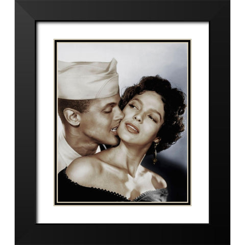 Harry Belafonte with Dorothy Dandrige Black Modern Wood Framed Art Print with Double Matting by Hollywood Photo Archive