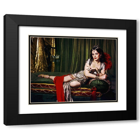 Hedy Lamarr Black Modern Wood Framed Art Print with Double Matting by Hollywood Photo Archive