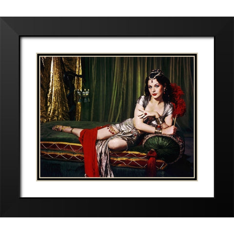 Hedy Lamarr Black Modern Wood Framed Art Print with Double Matting by Hollywood Photo Archive