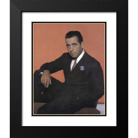 Humphrey Bogart Black Modern Wood Framed Art Print with Double Matting by Hollywood Photo Archive